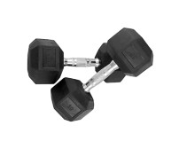 Body Maxx 10 kg x 2 Rubber Coated Professional Exercise Hex Dumbbells